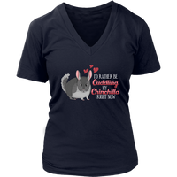 Cuddling My Chinchilla Cute Animal Chinchillas Small Pets V-Neck T-Shirt Womens Plus Size S-4XL