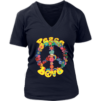 Peace Sign and Love Tshirt - Groovy 60s 70s Retro Tee - Womens Plus Size up to 4X