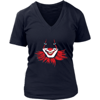 Evil Clown Halloween Tshirt - Scary Red Clowns T-Shirt - Womens Plus Size Up To 4X