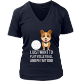 Volleyball Corgi Player T-Shirt - Pet Dog Tshirt - Womens Plus Size up to 4X