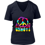 Groovy Peace Sign 60s 70s Tshirt Retro Hippie Soul V-Neck T-Shirt Womens Plus Size S-4XL