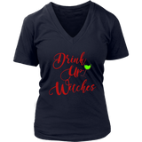 Drinking Witches Halloween Tshirt - Wine Drinker T-Shirt - Womens Plus Size up to 4X