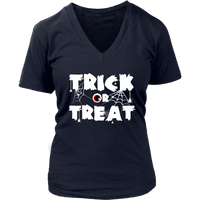 Trick or Treat T-Shirt Halloween Scary Eyeball Cobwebs Tee - Womens Plus Size up to 4X