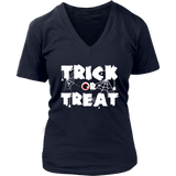 Trick or Treat T-Shirt Halloween Scary Eyeball Cobwebs Tee - Womens Plus Size up to 4X