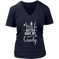 Halloween Witch Tshirt - Trick or Treat Candy T-Shirt - Womens Plus Size up to 4X