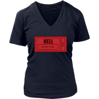 Ticket to Hell T-Shirt - Halloween T Shirt - Womens Plus Size up to 4X