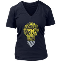 Bright Idea Shirt - Light Bulb Graphic Tee - Genius T-Shirt - Womens Plus Size Up To 4X