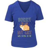 Funny Cat T-Shirt Late Excuses T Shirt - Womens Plus Size Up To 4X