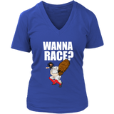 Wanna Race T-Shirt - Baseball League Catcher Tee Shirt - Womens Plus Size up to 4X