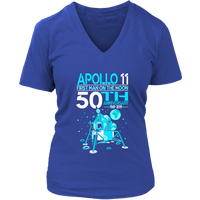 Apollo 11 First Man on the Moon Landing 50th Year T-Shirt - Womens Plus Size Up To 4X