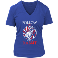 Follow the White Rabbit - Wonderland Animal T-Shirt - Womens Plus Size Up To 4X