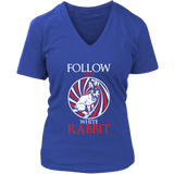 Follow the White Rabbit - Wonderland Animal T-Shirt - Womens Plus Size Up To 4X