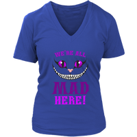 We're All Mad Here Grinning Cheshire Cat T-Shirt - Womens Plus Size Up To 4X