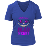 We're All Mad Here Grinning Cheshire Cat T-Shirt - Womens Plus Size Up To 4X