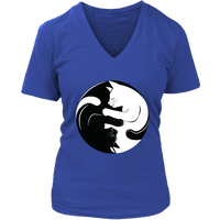 Cute Cat T-Shirt - Yin Yang Tshirt - Cats in a Ying Yang - Womens Plus Size Up To 4X