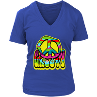 Groovy Hippie 60s 70s Peace Sign T-Shirt - 1970s Retro - Womens Plus Size Up To 4X