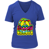 Groovy Hippie 60s 70s Peace Sign T-Shirt - 1970s Retro - Womens Plus Size Up To 4X