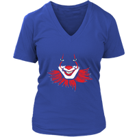 Evil Clown Halloween Tshirt - Scary Red Clowns T-Shirt - Womens Plus Size Up To 4X