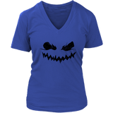 Evil Pumpkin Smile Tshirt - Creepy Jack O Lantern Tee - Womens Plus Size up to 4X