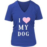 I Love My Dog Tshirt - Heart Dogs T-Shirt - Sweet Tee Shirt - Womens Plus Size Up To 4x