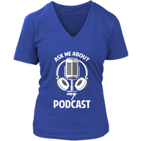 Ask Me About My Podcast Radio T-Shirt Podcasting Video Show - Womens Plus Size Up To 4X