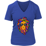 Lion with Rainbow Mane T-Shirt - Cool Wild Animal T Shirt - Womens Plus Size up to 4X