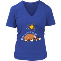 Sleeping Dog Tshirt - Summer Sun Tanning T-Shirt - Bulldog - Womens Plus Size Up To 4X