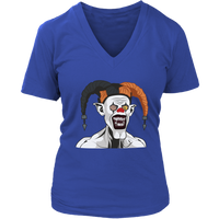 Killer Clown Halloween Tshirt - Monster Harlequin T-Shirt - Womens Plus Size Up To 4X