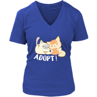 Adopt A Cat T-Shirt - Animal Rescue Shirt - Save a Life Tee - Womens Plus Size Up To 4X