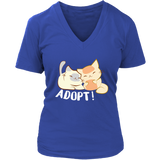 Adopt A Cat T-Shirt - Animal Rescue Shirt - Save a Life Tee - Womens Plus Size Up To 4X