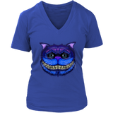 Cheshire Cat Face T-Shirt Big Faced Grinning Cat Tee Shirt - Womens Plus Size Up To 4X