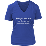 Funny Late Excuse T Shirt Bad Dog Tardy Tshirt - Womens Plus Size Up To 4X