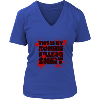 Zombie Killing Halloween Tshirt - Bloody Zombies Gory Tee - Womens Plus Size Up To 4X