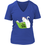 Funny Cat Lover T-Shirt - Cat Reading Mind Control Book Tee - Womens Plus Size Up To 4x