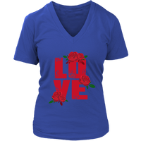 Love T-Shirt - Love Flower Shirts - Novelty Love Tee - Womens Plus Size Up To 4X