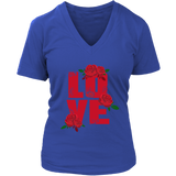 Love T-Shirt - Love Flower Shirts - Novelty Love Tee - Womens Plus Size Up To 4X