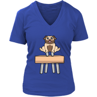 Funny Pommel Horse Dog Gymnast Tshirt - Gymnastics Tee - Womens Plus Size Up To 4X