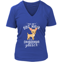 Dog Hair Chihuahua Glitter T-Shirt Puppy Pet Owner Tee - Womens Plus Size Up To 4X