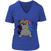 Funny Catnip Plant in Space Tshirt - Cute Cat Nip T-Shirt - Womens Plus Size Up To 4X