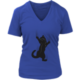 Cat T-Shirt - Climbing Kitty Tshirt - Cats Claw Scratch Tee - Womens Plus Size Up To 4X