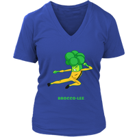 Funny Broccoli Vegetable Pun Tshirt - Kung Fu Veggie Jokes - Womens Plus Size Up To 4X