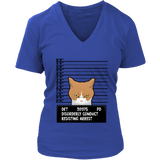 Funny Bad Cats Tee - Police Wanted Cat T-Shirt - Detroit - Womens Plus Size up to 4X