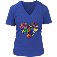 Womens Heart Full of Butterflies T-Shirt Mother's Day Tee Plus Size Up to 4X