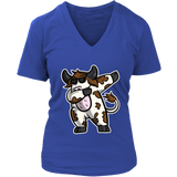 Dab Dance Pose Cow Tshirt - Funny Dairy Farmer T-Shirt - Womens Plus Size Up To 4X