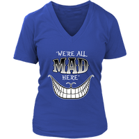 We're All Mad Here Wonderland T-Shirt Cheshire Cat Tee - Womens Plus Size Up To 4X