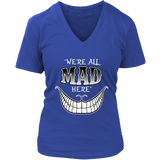 We're All Mad Here Wonderland T-Shirt Cheshire Cat Tee - Womens Plus Size Up To 4X