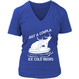 Ice Cold Beers Tshirt - Funny Bear Deer Animal T-Shirt - Womens Plus Size Up To 4X