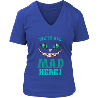 We're All Mad Here Smiling Cat T-Shirt - Cheshire Cats - Womens Plus Size Up To 4X