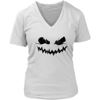 Evil Pumpkin Smile Tshirt - Creepy Jack O Lantern Tee - Womens Plus Size up to 4X