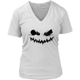 Evil Pumpkin Smile Tshirt - Creepy Jack O Lantern Tee - Womens Plus Size up to 4X